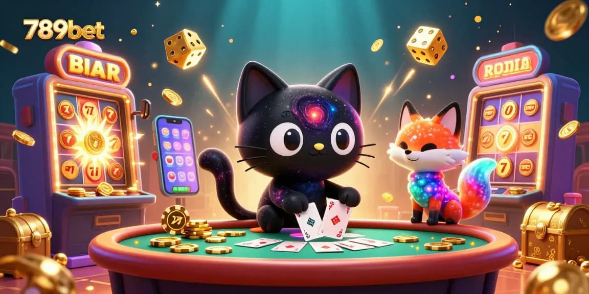 Engage with 789bet's cosmic casino featuring a black hole cat and nebula fox amidst exploding jackpots.