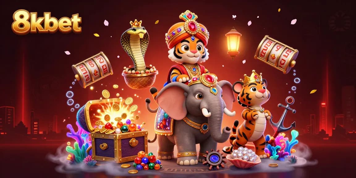Experience thrilling gaming at 8kbet with a vibrant scene showcasing slot elements and dynamic gameplay.