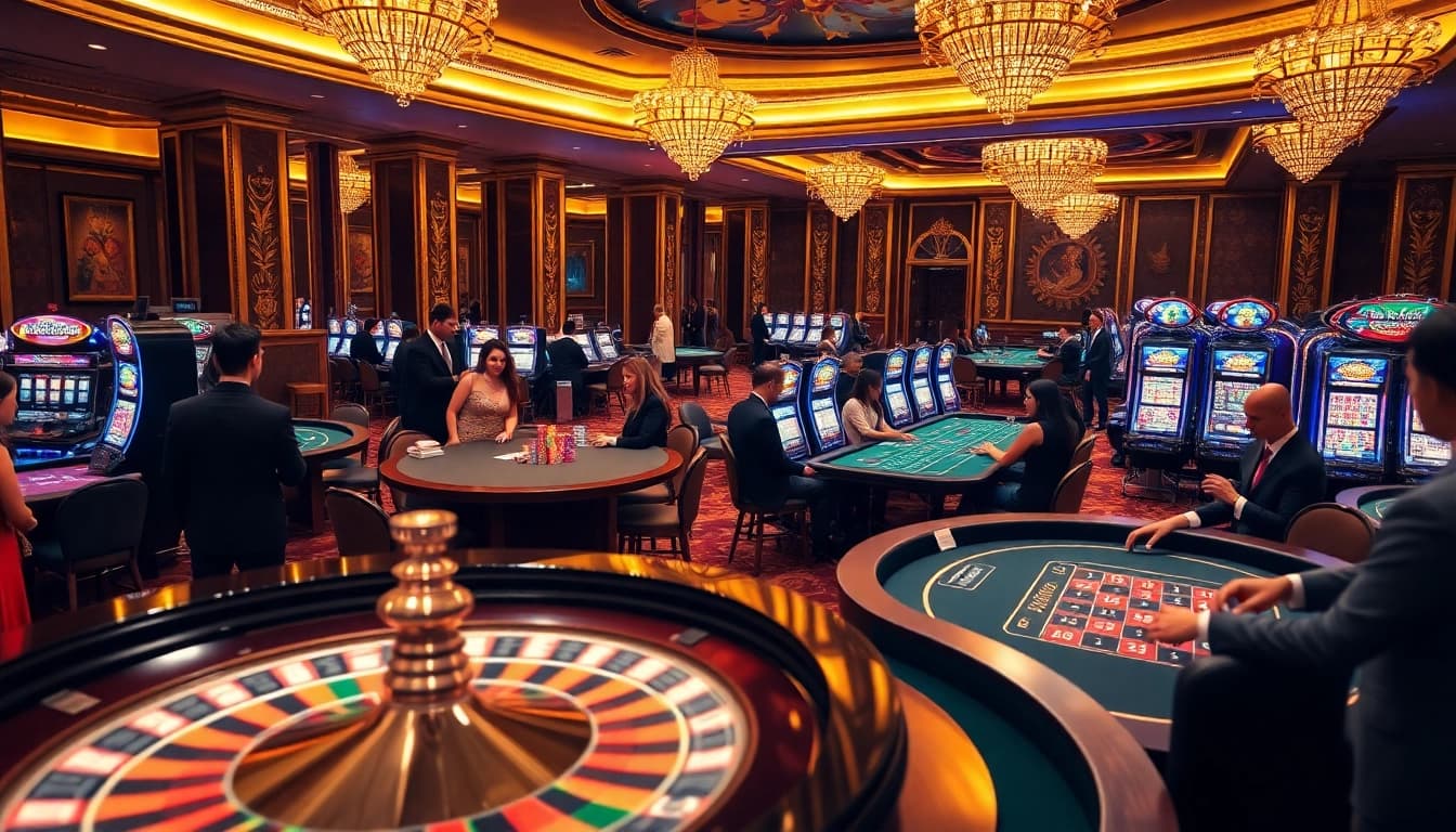 Experience the thrill of gambling at Nhà cái 33win with vibrant casino tables and luxury atmosphere.