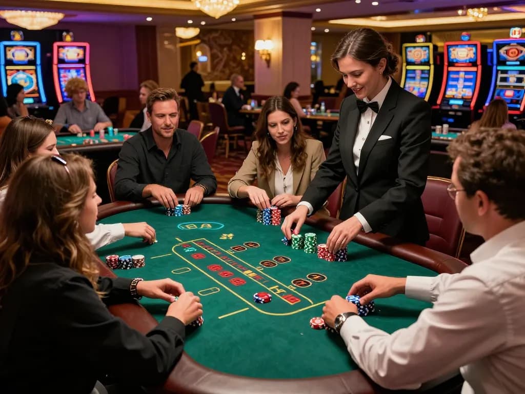 Players enjoying a thrilling blackjack game at TX88 casino with professional dealer and vibrant atmosphere.