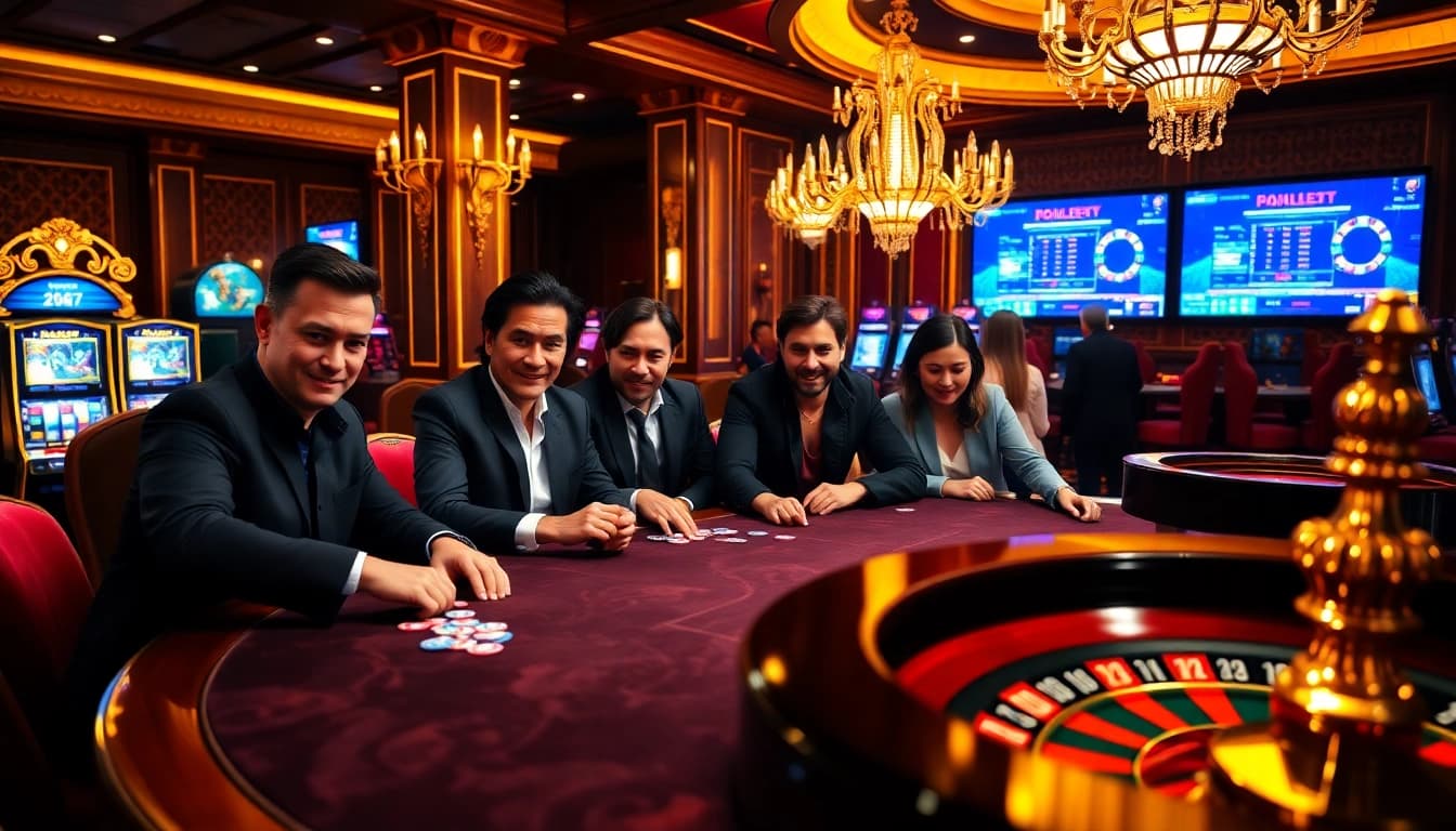 Experience the thrill of gambling at https://thabett.io/ with an exciting casino table scene.