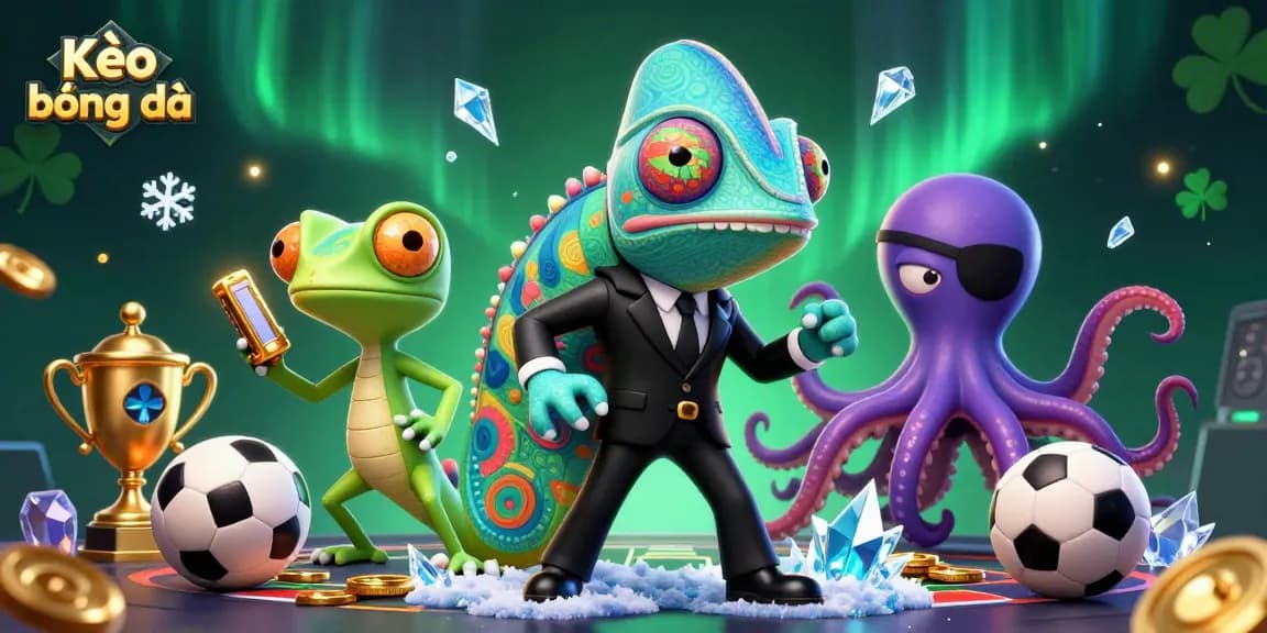 Kèo bóng đá sports betting scene featuring colorful balls and dynamic characters, engaging in thrilling gameplay.