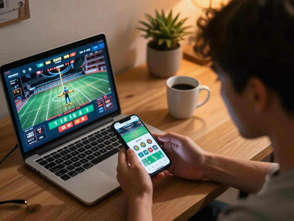 Placing bets on abc8go mobile app while enjoying a live sports event at home