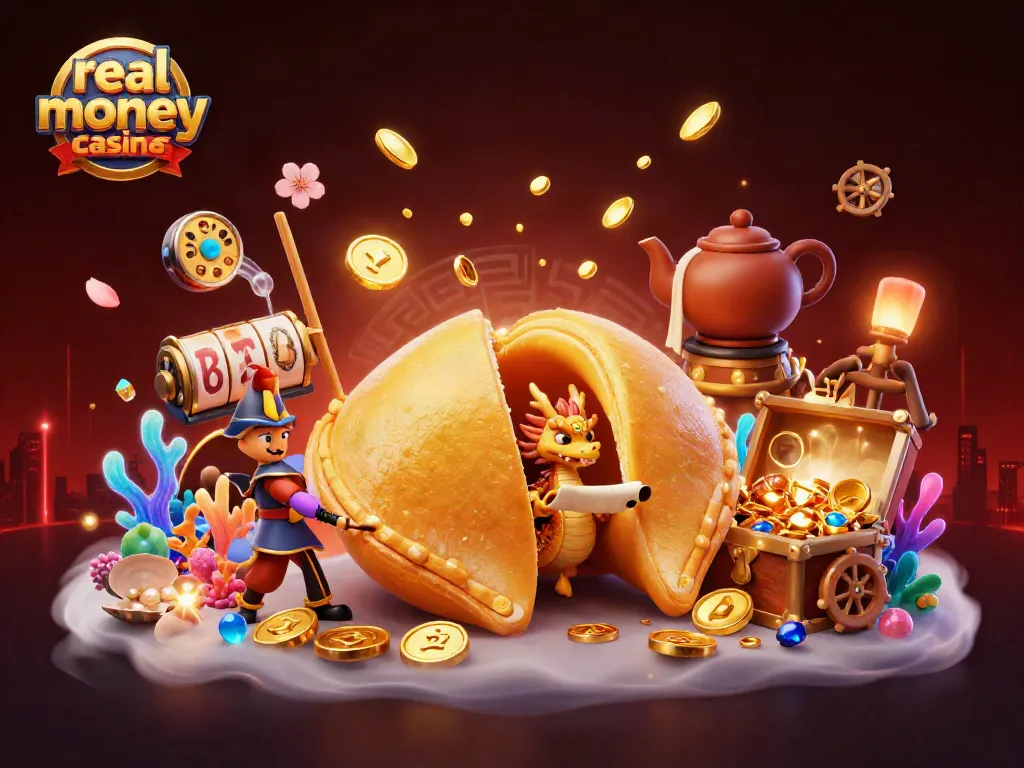 Experience real money casinos with vibrant characters amid gold treasures and immersive gaming elements.