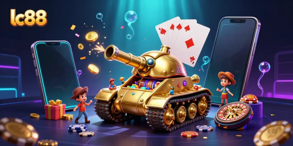 Engage with lc88's thrilling casino adventure featuring a unique beetle tank casino and vibrant game elements.
