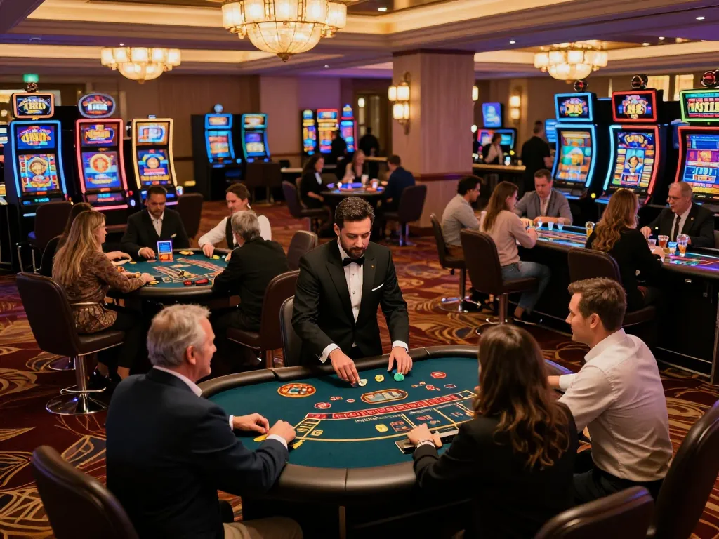 Players enjoying poker and roulette at EE88 casino, showcasing strategic gameplay and vibrant atmosphere.
