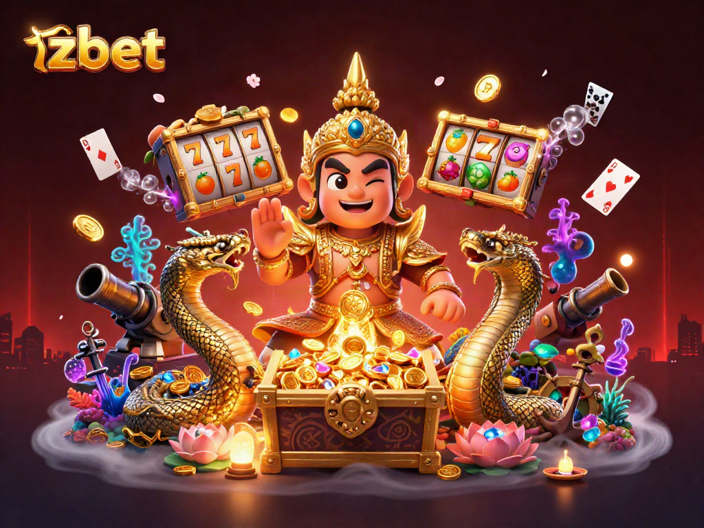Engage with zbet's vibrant casino experience featuring a Thai guardian and dynamic gaming elements.