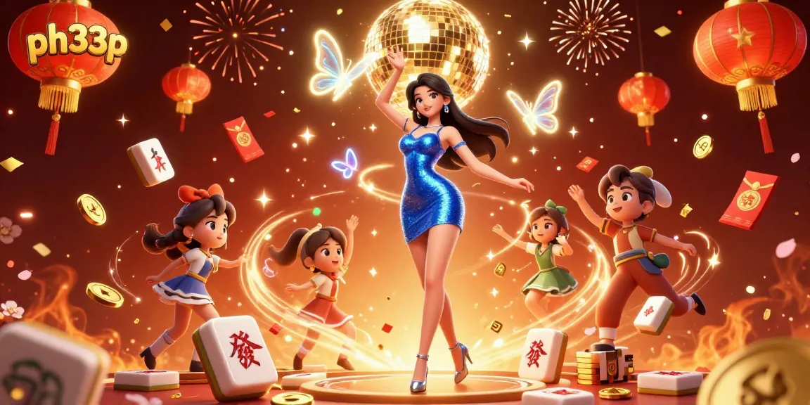 Experience the thrill of ph33p casino with a vibrant 3D illustration showcasing dynamic gameplay and festive casino elements.