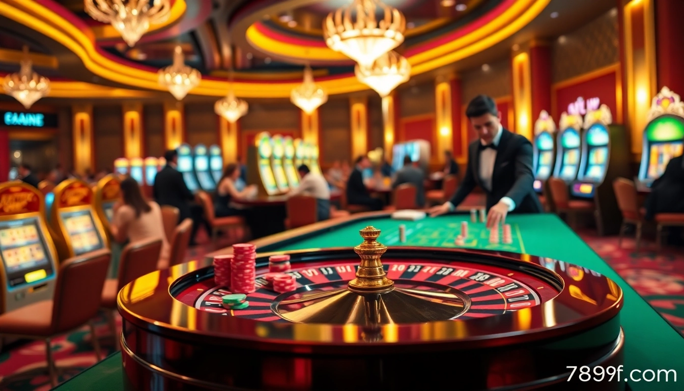 Players place bets at a roulette table, encapsulating the thrill of gambling at 789f.com.