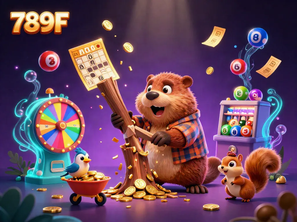 Engage with 789F as a vibrant online casino, showcasing dynamic gaming elements and characters.