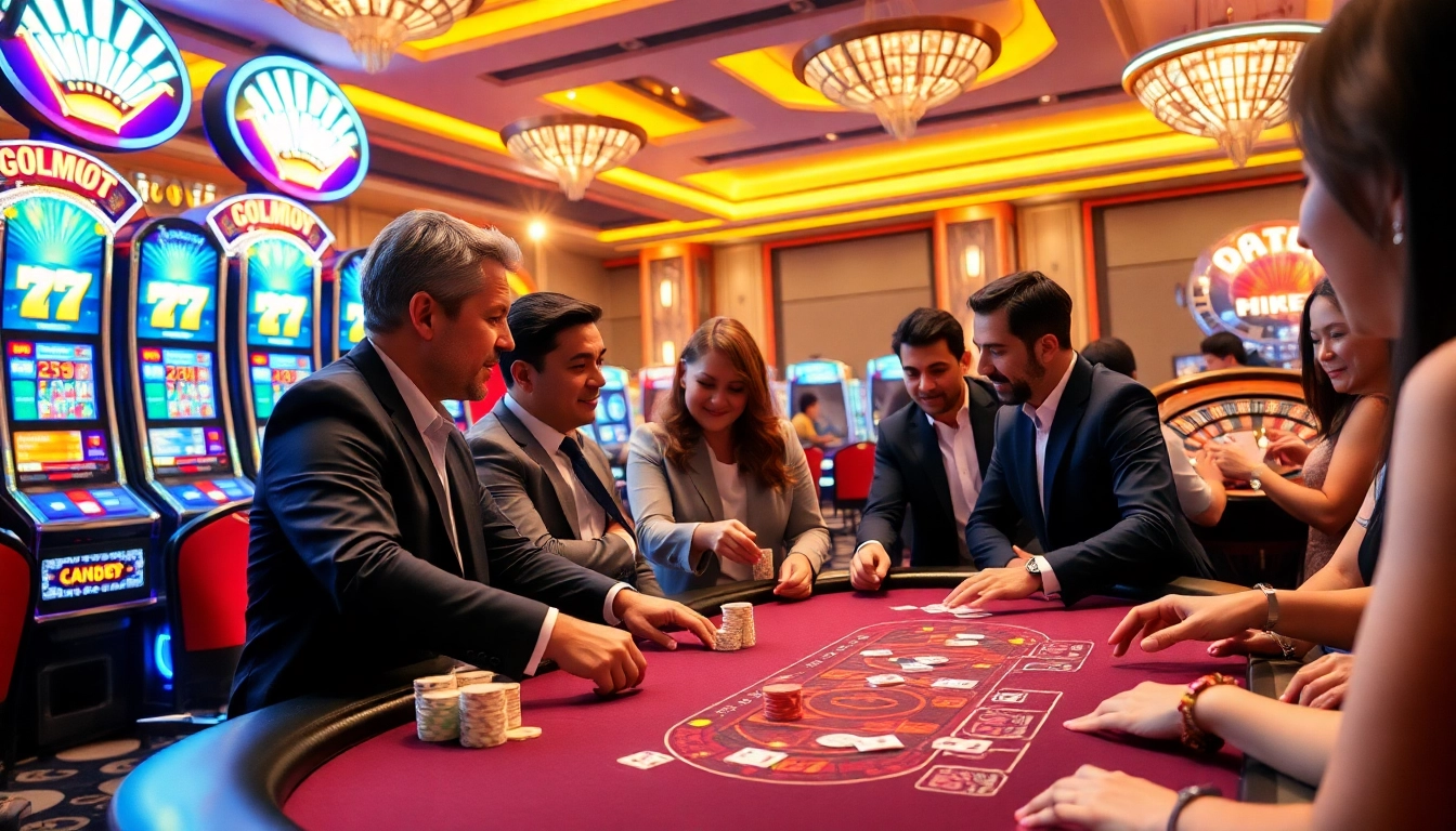 Experience the thrill of high-stakes gambling on vaoluoitv com as players celebrate their wins.