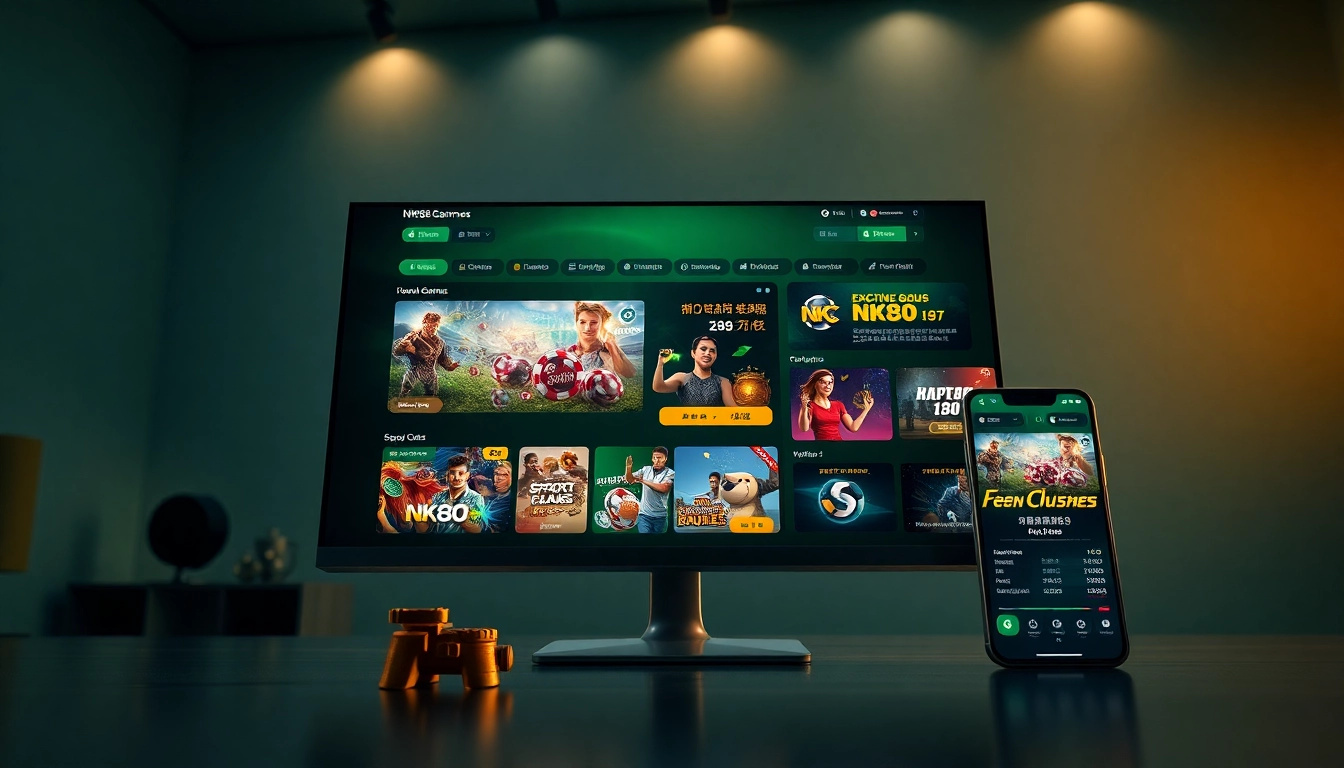 NK88 vibrant online gambling interface showcasing exciting game options and promotions