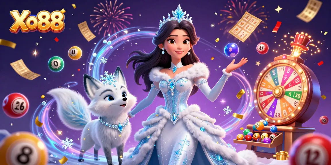 Xo88 showcases dynamic lottery excitement with a stunning arctic-themed 3D scene.