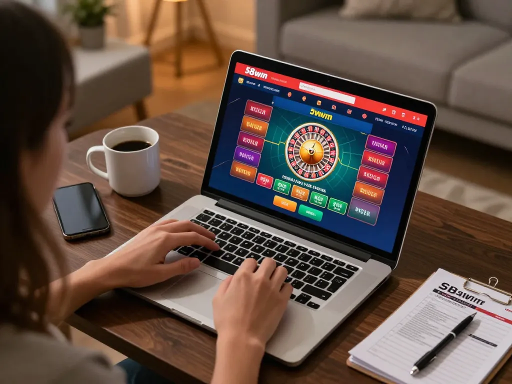Engaging in strategic online casino gameplay on 58win platform, showcasing roulette excitement and cozy atmosphere.