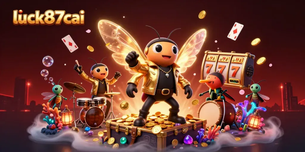 Spin to win at luck87cai with vibrant scenes of a bustling casino adventure featuring dynamic characters.