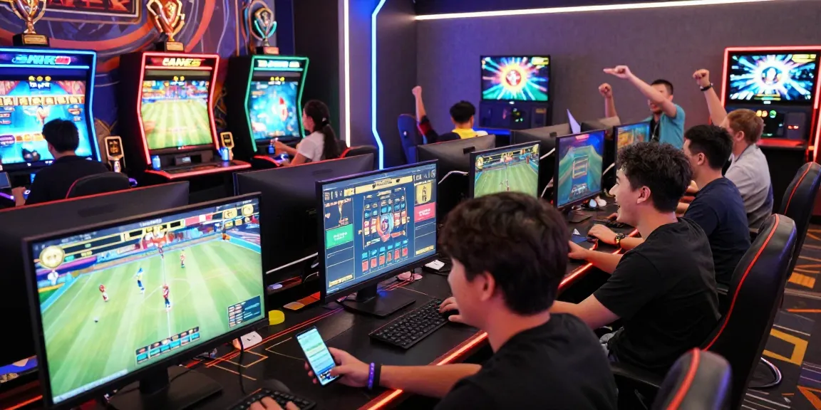 Exciting gaming atmosphere at https://hello88ke.com/ showcasing players enjoying diverse online games in a vibrant digital casino