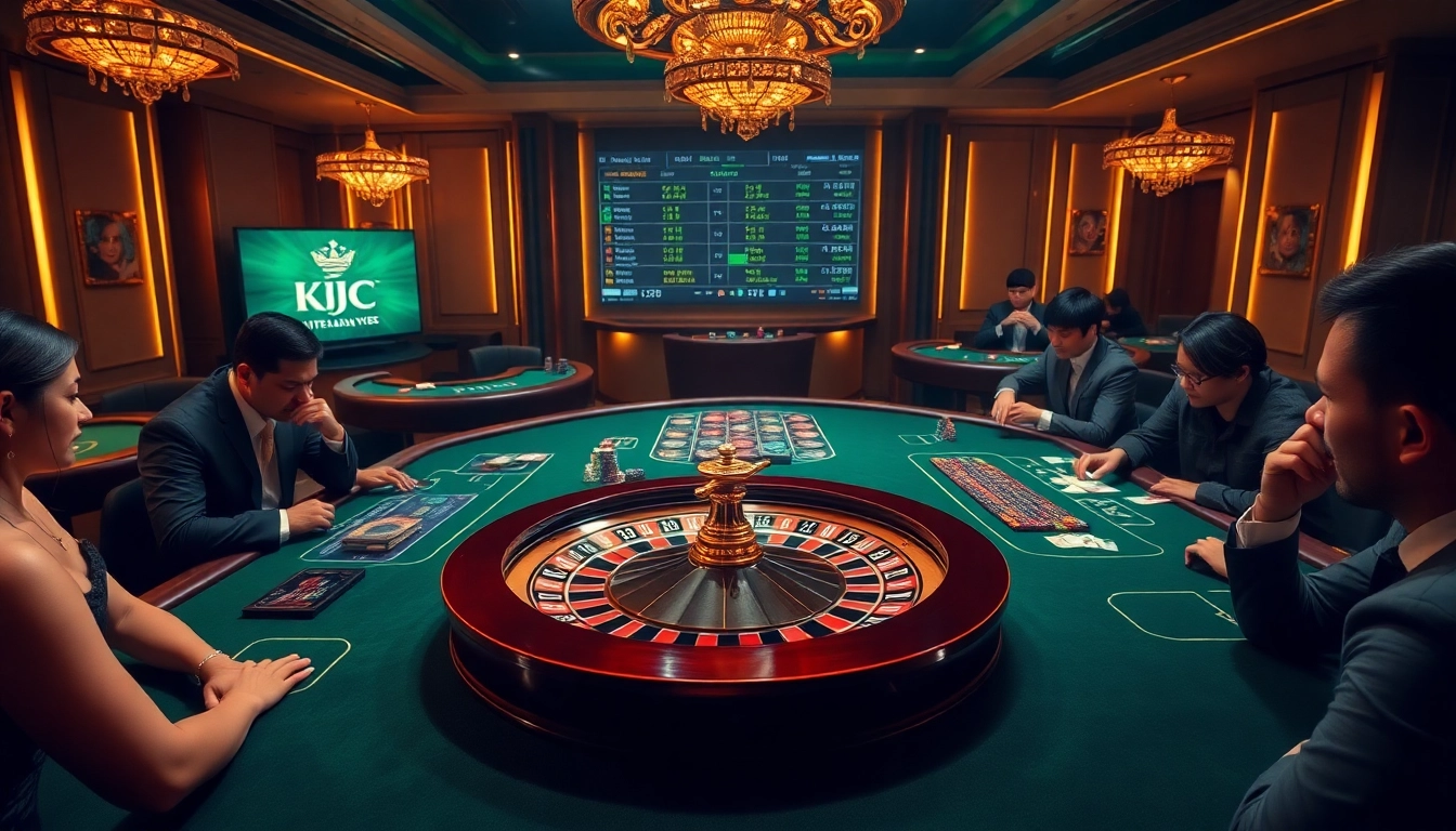 KJC engages players with thrilling casino action at a luxurious gambling table.
