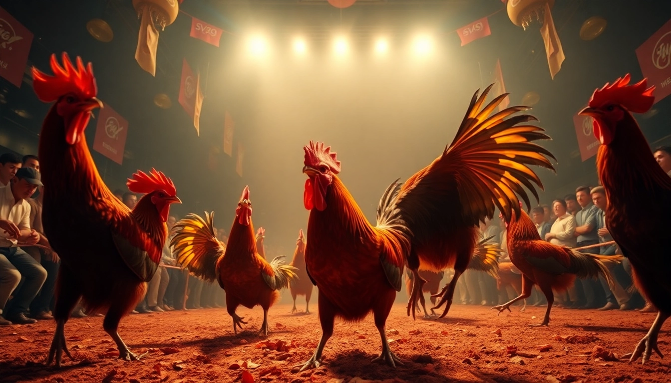 Live cockfighting at sv368win.live, showcasing thrilling matches and intense competition.