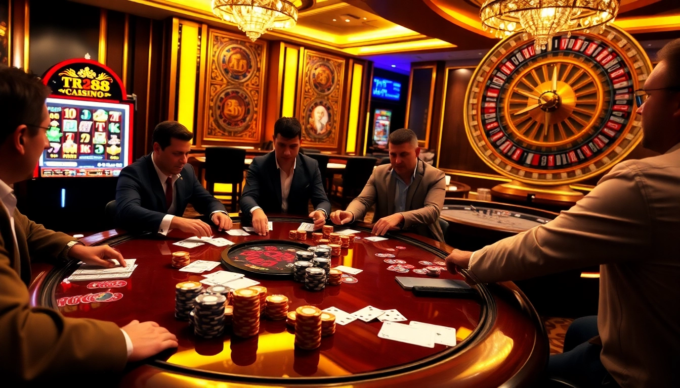 Experience the excitement of tr88 win with vibrant casino visuals highlighting intense gameplay.