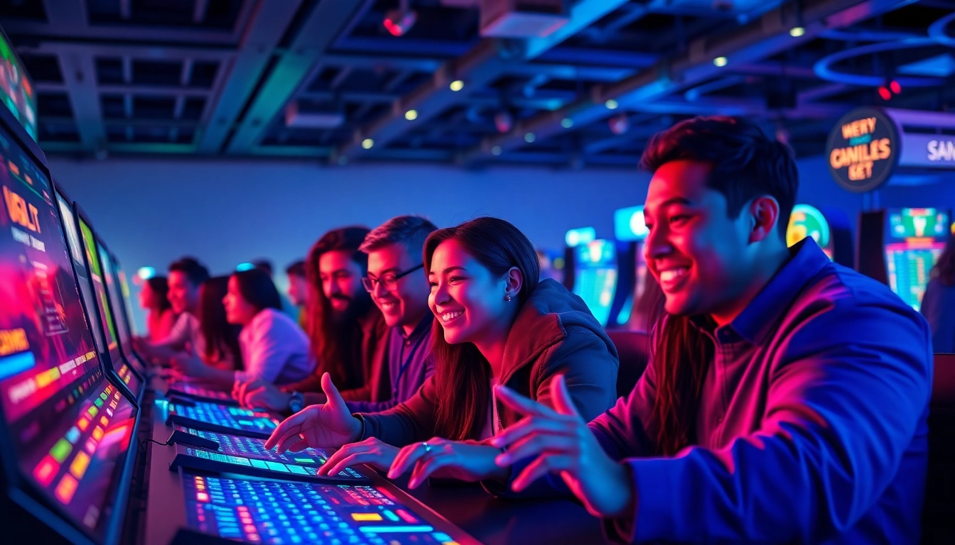 SBOBET.dance showcasing vibrant online gaming with diverse players immersed in sports betting and casino games