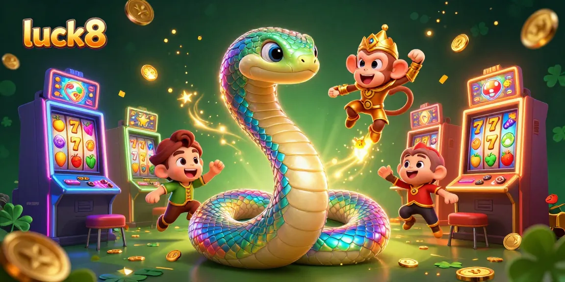 Spin your luck with luck8 amidst shimmering slot machines and magical characters.
