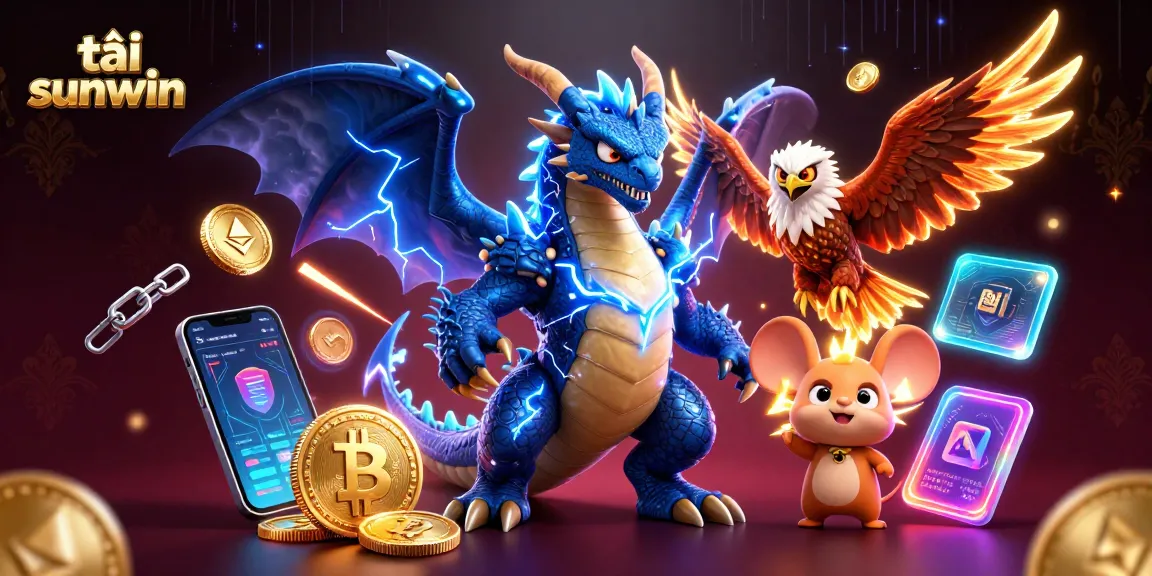 Get ready to win with tải sunwin, featuring iconic characters and cryptocurrency game elements.