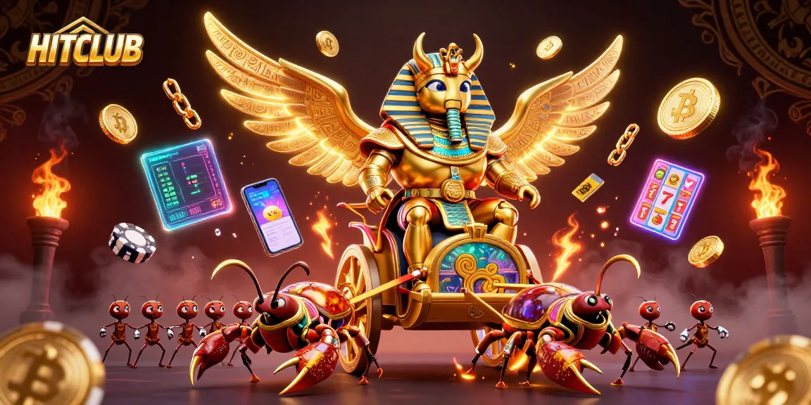 Engage with HITCLUB for thrilling casino action featuring gold, crypto elements, and captivating characters.